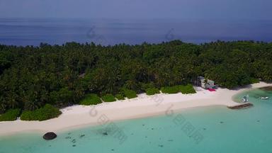 空中视图摘要田园环礁湖海滩旅程透明的水白色沙子背景